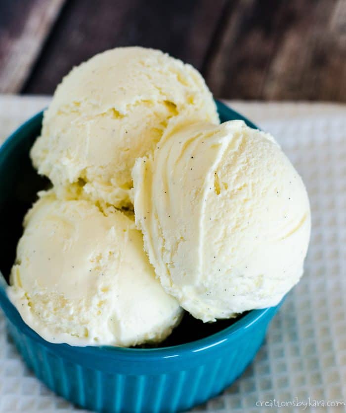 bowl of vanilla bean ice cream