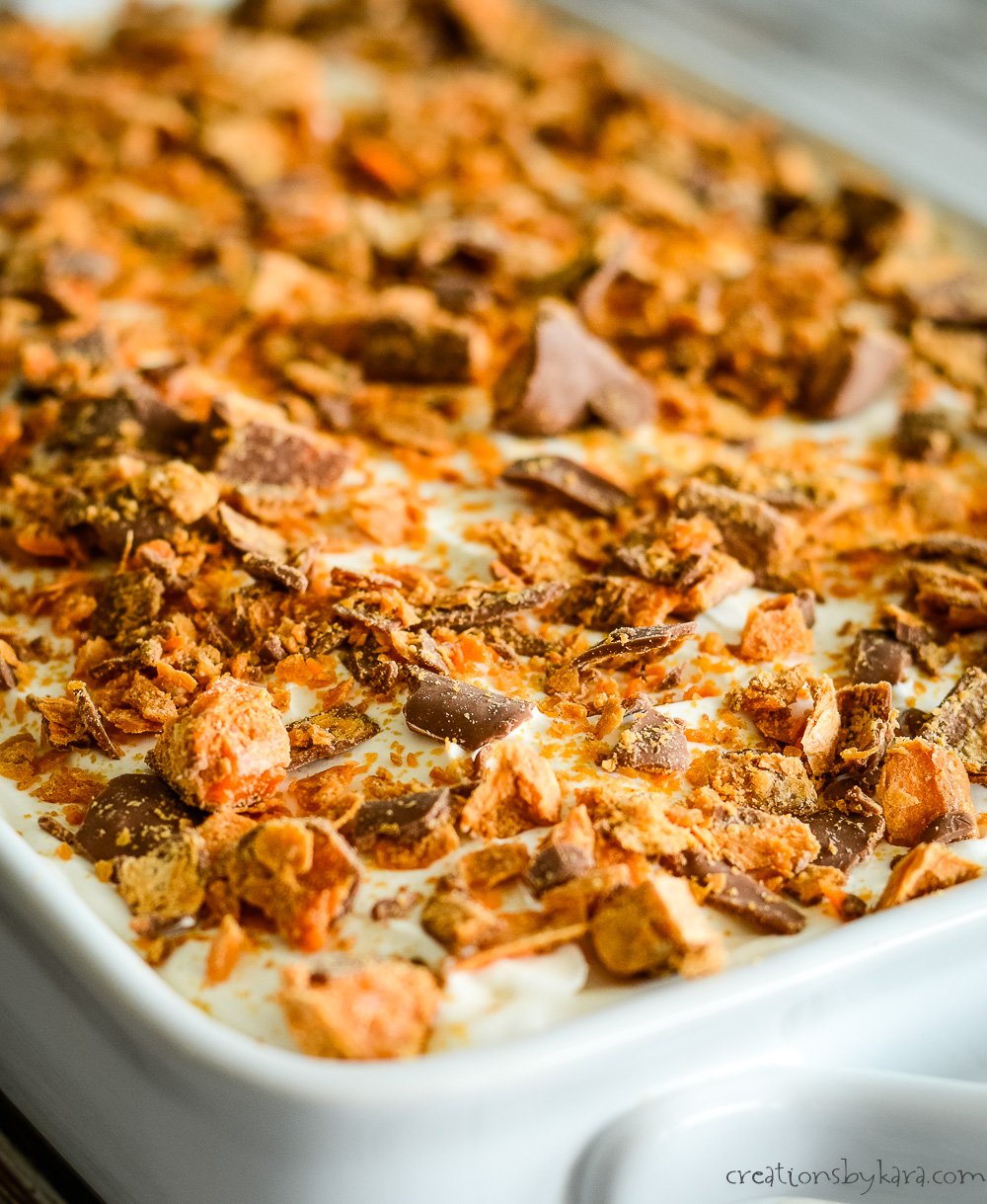 Chocolate Butterfinger Poke Cake Recipe Creations by Kara