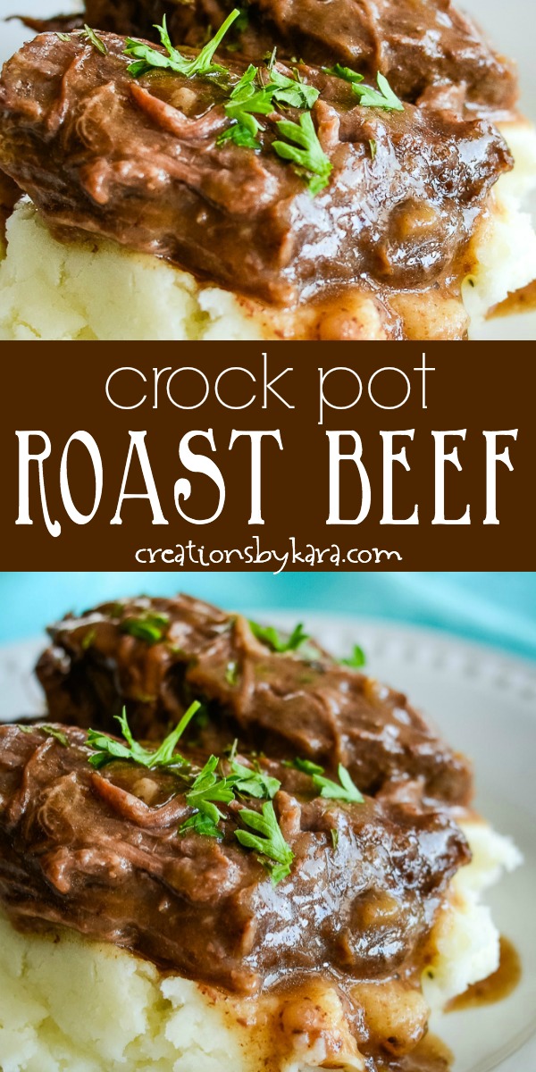 easy crock pot roast beef recipe collage