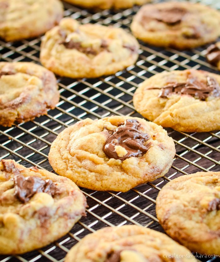 peanut butter cookies with swirls of nutella