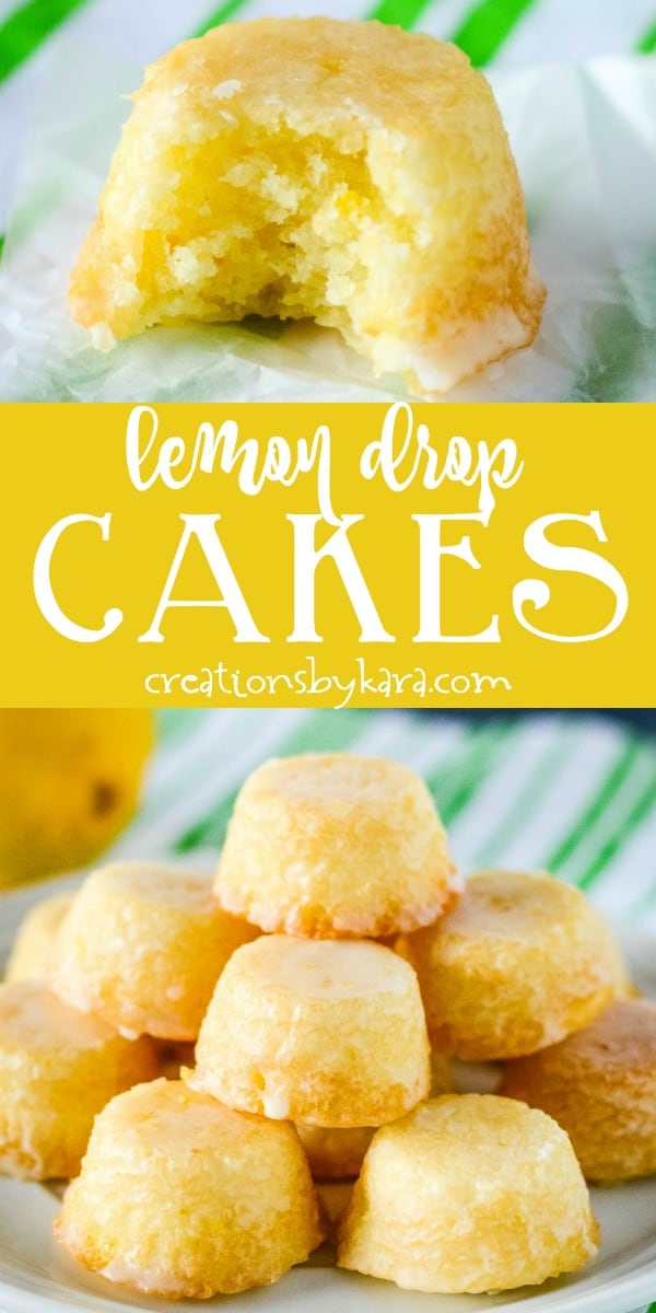 mini lemon drop cakes recipe collage