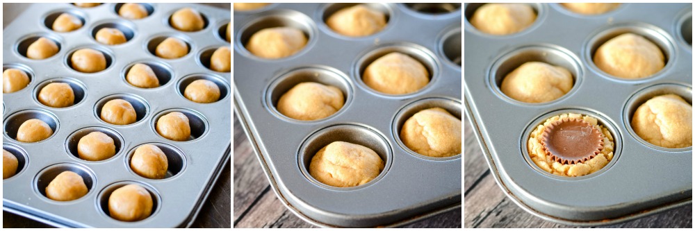 tips for making peanut butter cookies in muffin tins with peanut butter cups