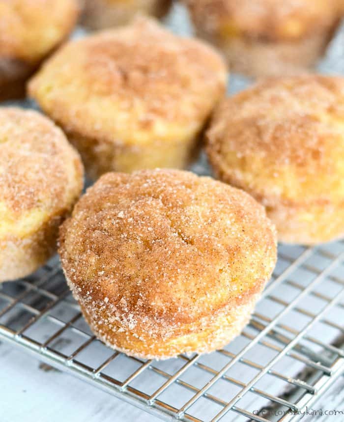 donut muffins on a cooling rack