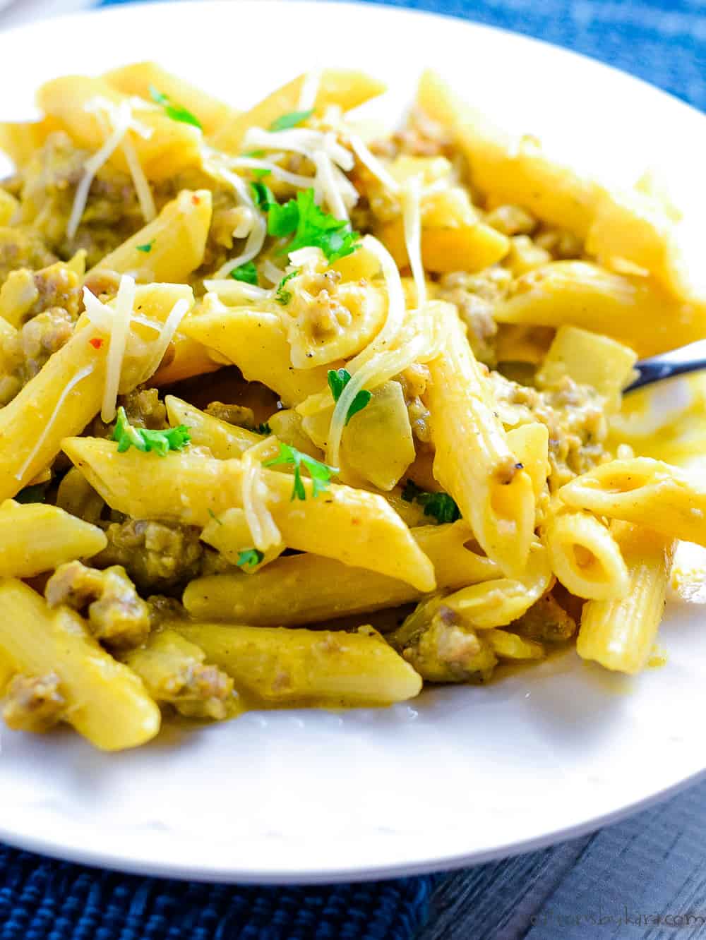 Savory Sausage Pumpkin Pasta Creations by Kara