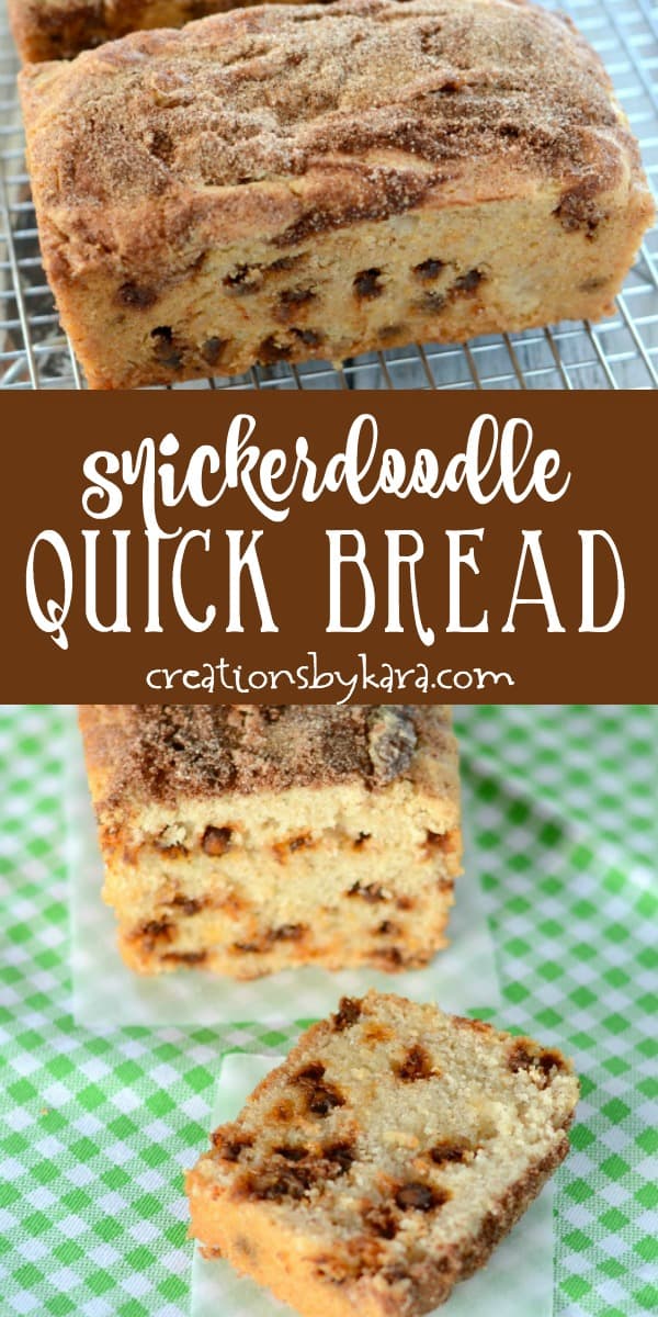snickerdoodle quick bread recipe collage