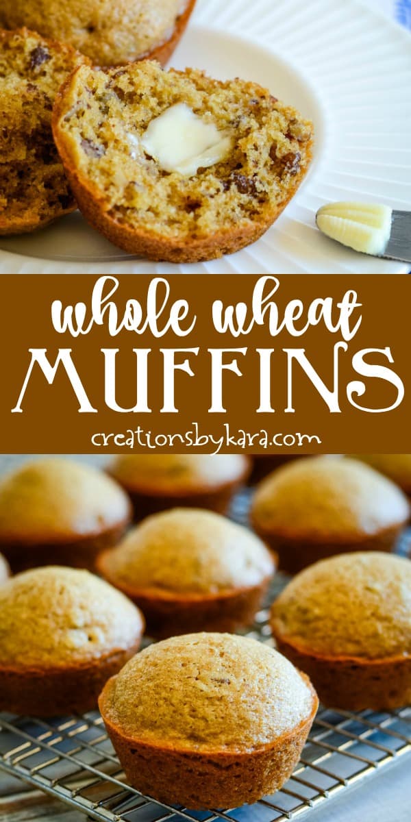 whole wheat muffin recipe collage