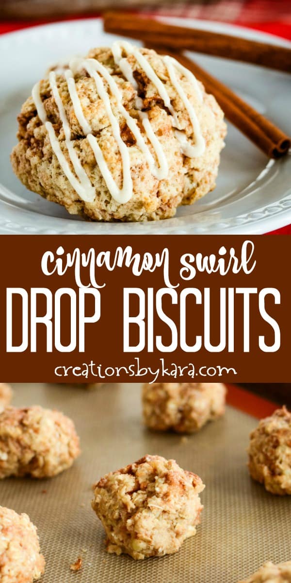 cinnamon swirl drop biscuits recipe collage