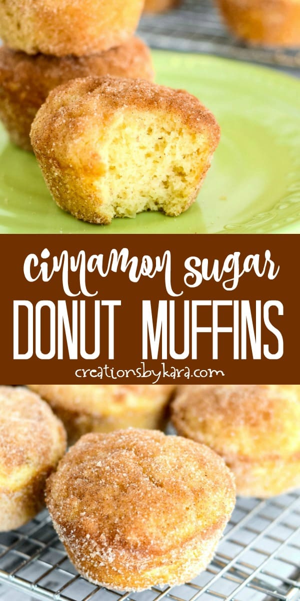 cinnamon sugar donut muffin recipe collage