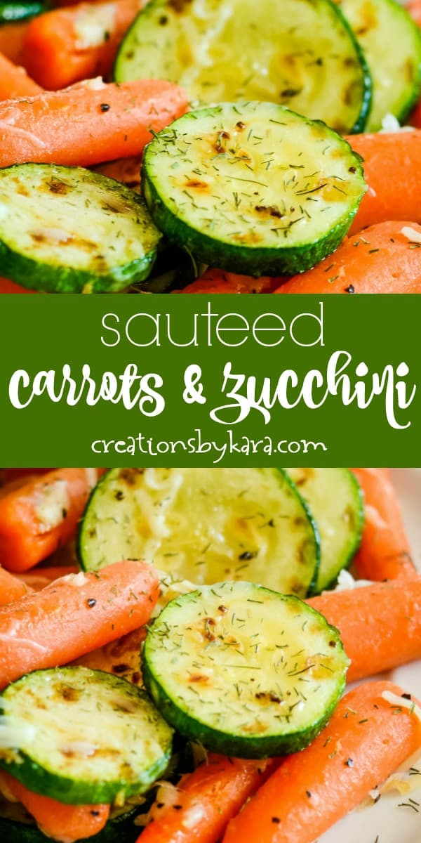 sauteed carrots and zucchini recipe collage