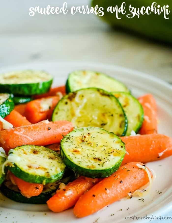 sauteed carrots and zucchini on a plate