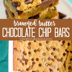 chocolate chip cookie bars with browned butter