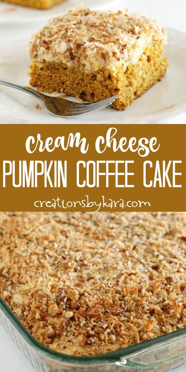 cream cheese pumpkin coffee cake recipe collage