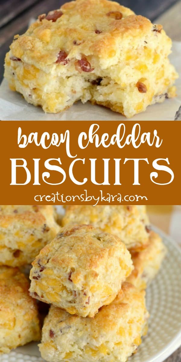 bacon cheddar biscuits recipe collage