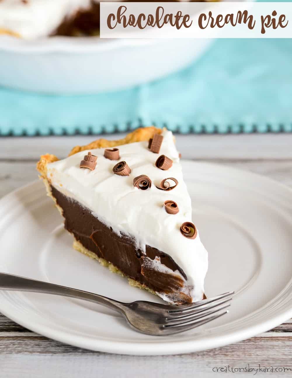 Homemade Chocolate Cream Pie Recipe Creations by Kara