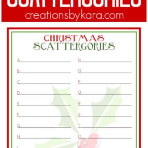 free christmas scattergories game
