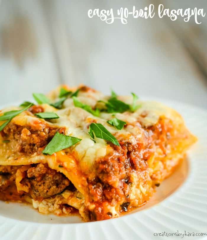 easy no boil lasagna title photo