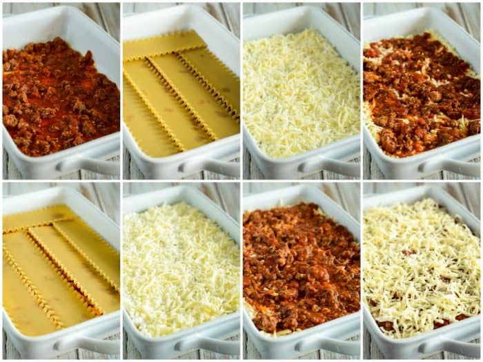 steps for how to layer lasagna in a pan