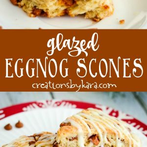 glazed eggnog scones recipe collage
