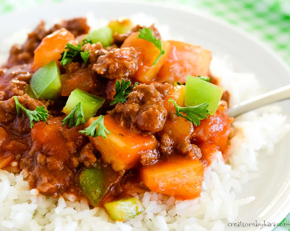 Easy Sweet and Sour Ground Beef Recipe - Creations by Kara