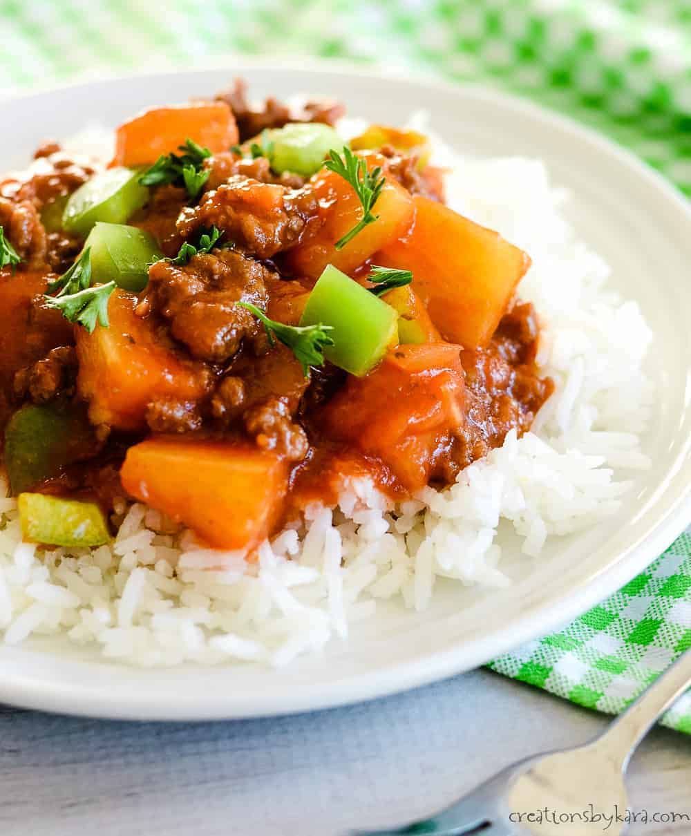 Easy Sweet and Sour Ground Beef Recipe Creations by Kara