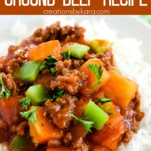 sweet and sour ground beef recipe collage