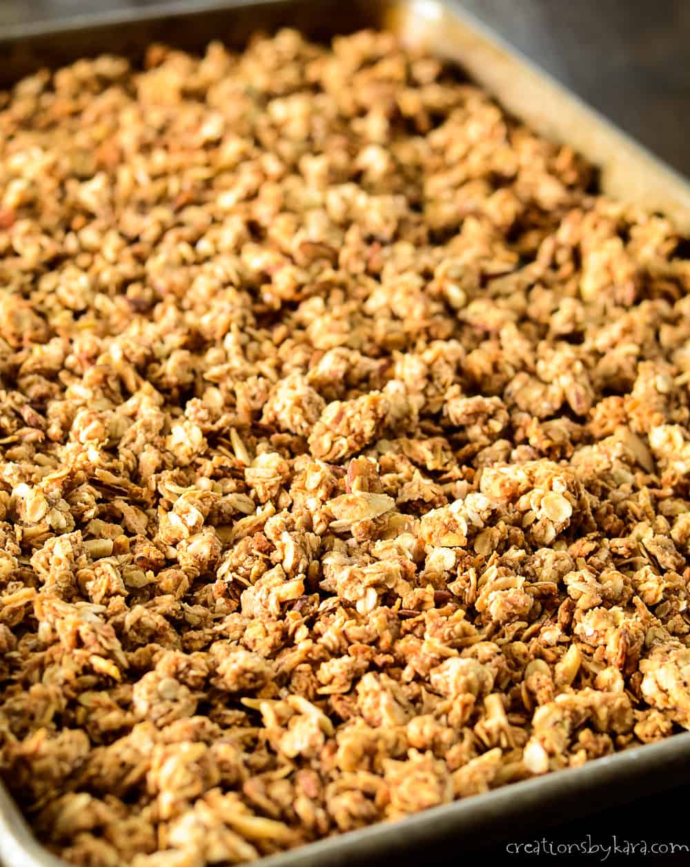 pan of homemade granola