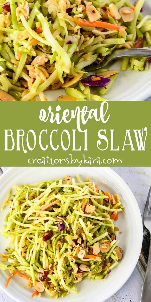 oriental broccoli slaw recipe collage