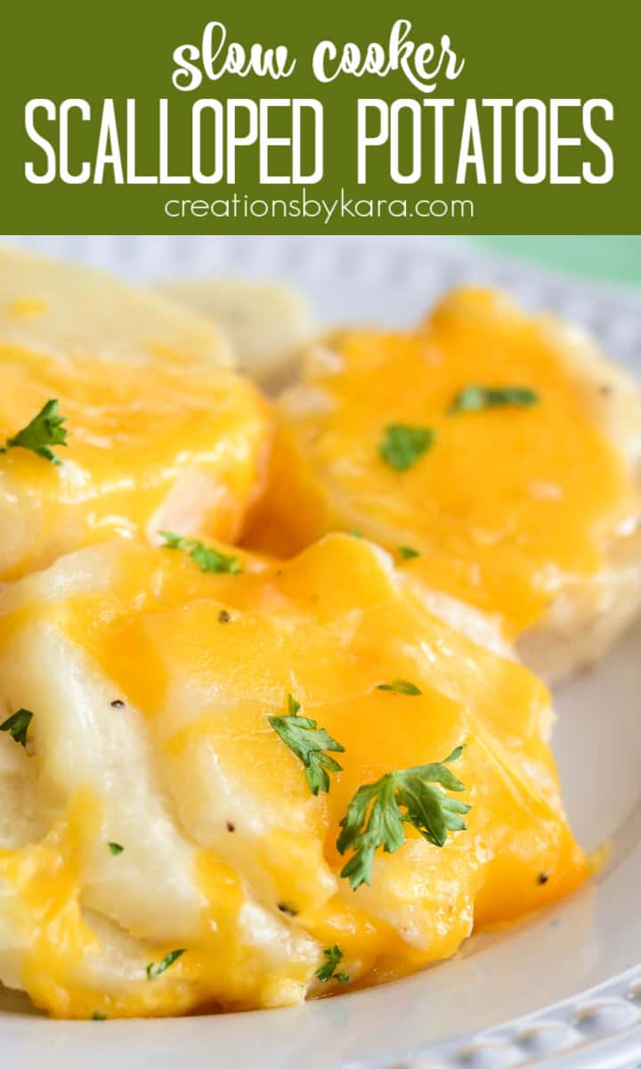 Cheesy Slow Cooker Scalloped Potatoes Creations by Kara