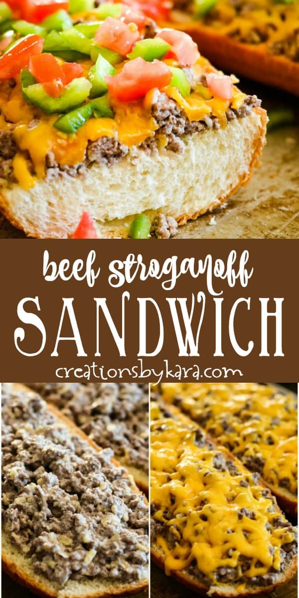 beef stroganoff sandwich recipe collage