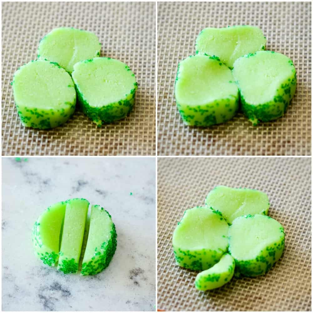 how to form cookies shaped like 3 leaf clovers