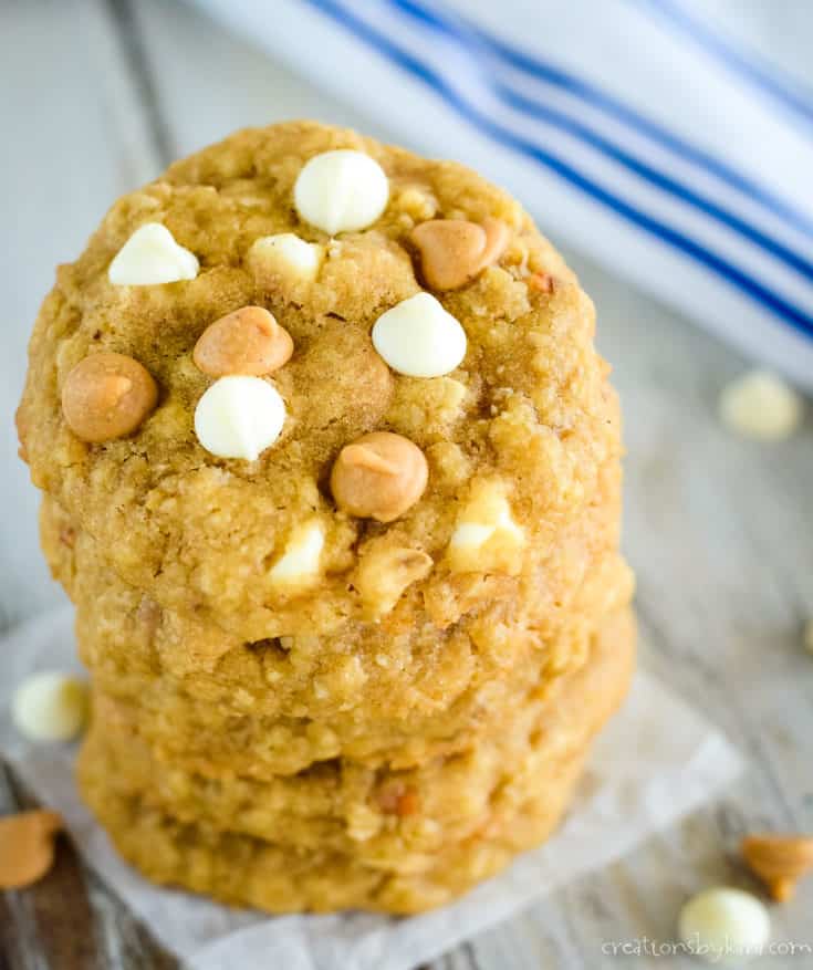 White Chocolate Oatmeal Peanut Butter Cookies