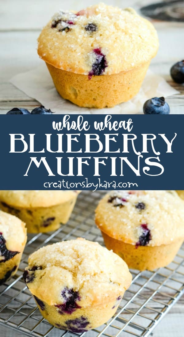 whole wheat blueberry muffins recipe collage