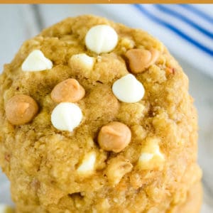 oatmeal peanut butter cookies with white chocolate