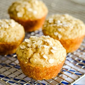 muffins sprinkled with oats