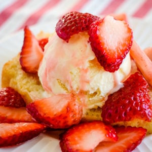 homemade strawberry shortcake on a plate