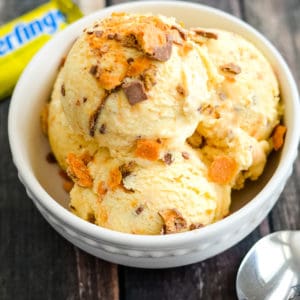 ice cream with crushed butterfinger candy bars