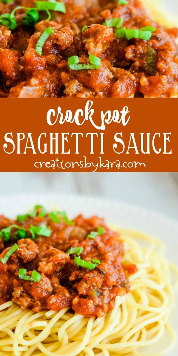 crock pot spaghetti sauce recipe collage