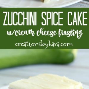 zucchini spice cake recipe collage