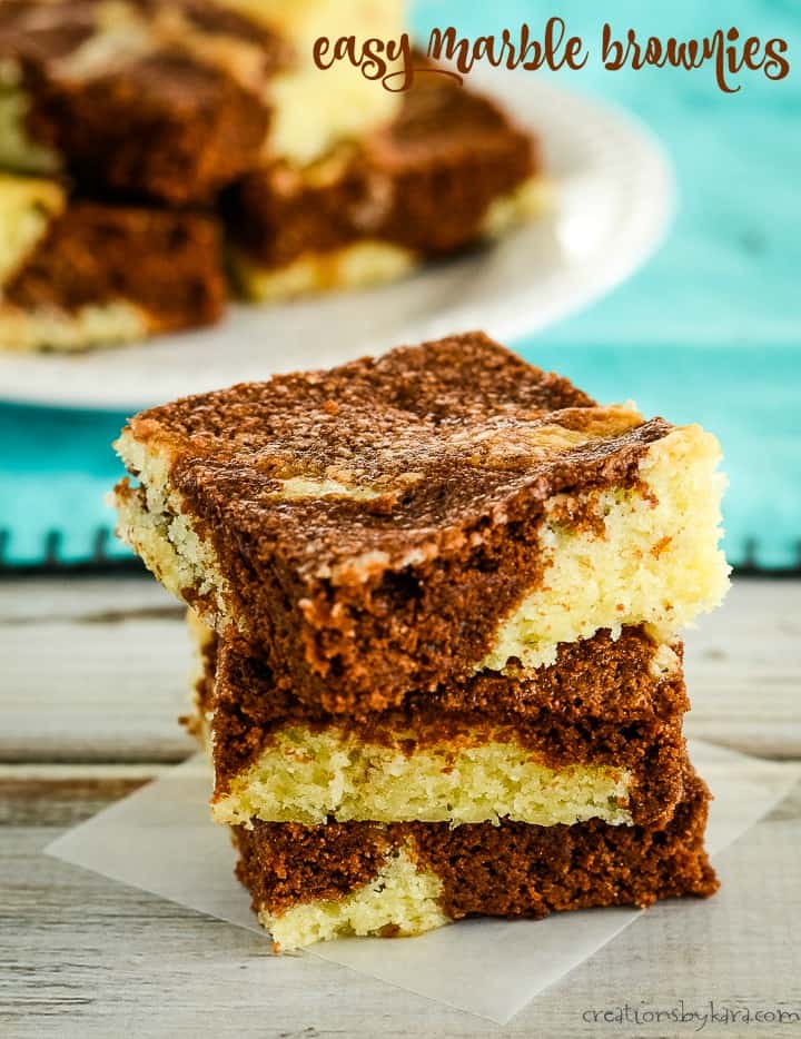 easy marble brownies title photo