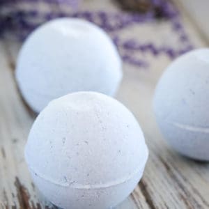 homemade bath bombs with calming lavender