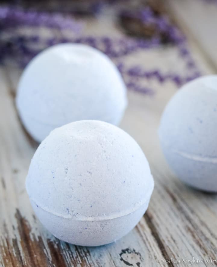 homemade bath bombs with calming lavender