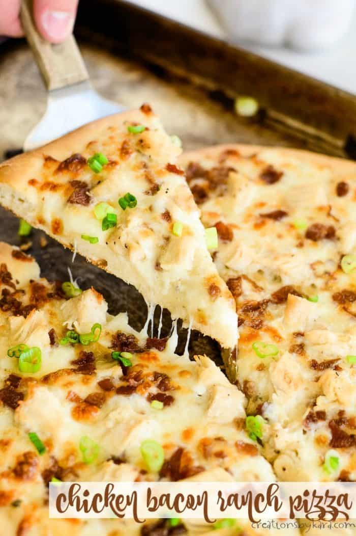 Chicken Bacon Ranch Pizza Recipe - Creations by Kara