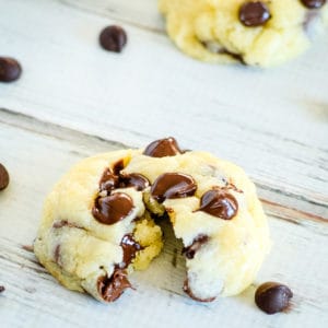 warm cream cheese chocolate chip cookies