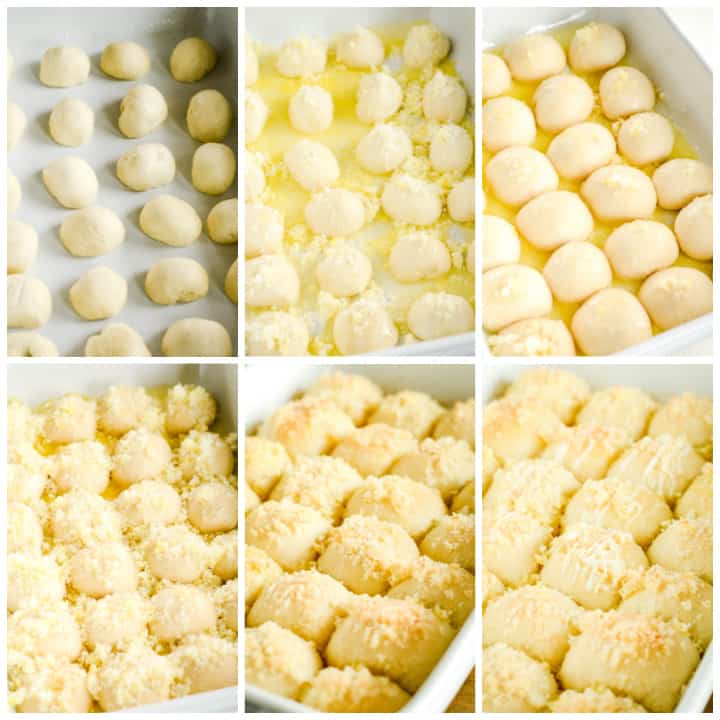 step by step instruction photos for making lemon pull apart rolls