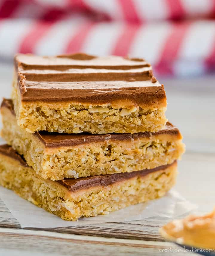 stack of lunch lady peanut butter bars