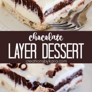 chocolate delight 4 layer dessert recipe collage