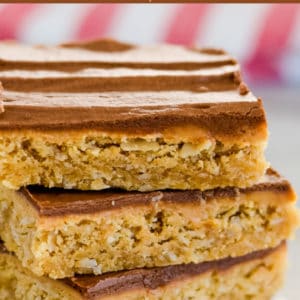 lunch lady peanut butter bars recipe collage