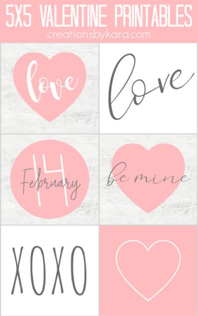 pink valentines day printables collage
