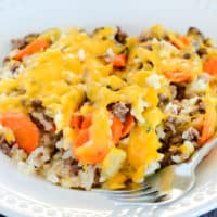 Cheesy Hamburger Rice Casserole (no canned soup)