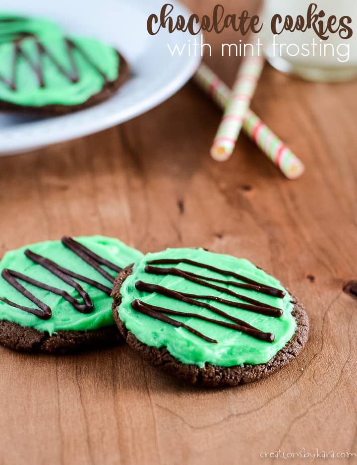 chocolate cookies with mint frosting title photo